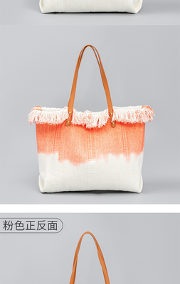 GEBROIDERDE TOTE TASSEL DESIGN CANVAS BAG GEBROIDEN ALFABET CANVAS Onderarm Nieuwe schouder ZOMER Hoge capaciteit dameszak