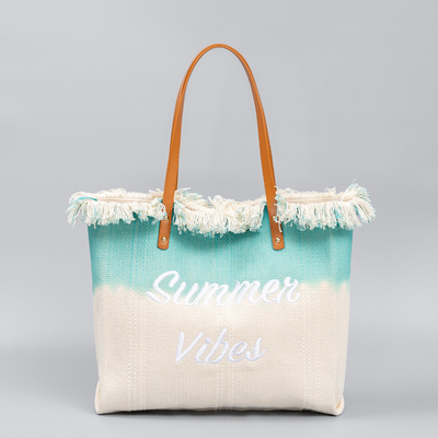 GEBROIDERDE TOTE TASSEL DESIGN CANVAS BAG GEBROIDEN ALFABET CANVAS Onderarm Nieuwe schouder ZOMER Hoge capaciteit dameszak