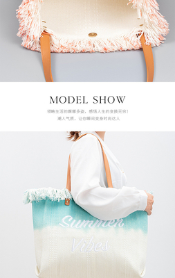 GEBROIDERDE TOTE TASSEL DESIGN CANVAS BAG GEBROIDEN ALFABET CANVAS Onderarm Nieuwe schouder ZOMER Hoge capaciteit dameszak