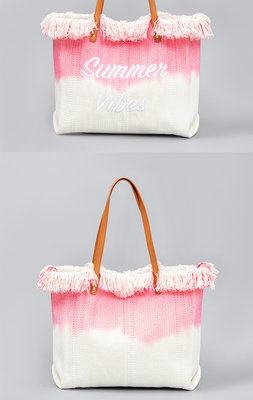 GEBROIDERDE TOTE TASSEL DESIGN CANVAS BAG GEBROIDEN ALFABET CANVAS Onderarm Nieuwe schouder ZOMER Hoge capaciteit dameszak