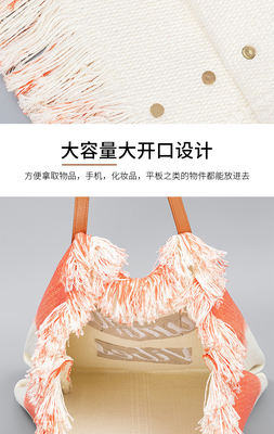GEBROIDERDE TOTE TASSEL DESIGN CANVAS BAG GEBROIDEN ALFABET CANVAS Onderarm Nieuwe schouder ZOMER Hoge capaciteit dameszak