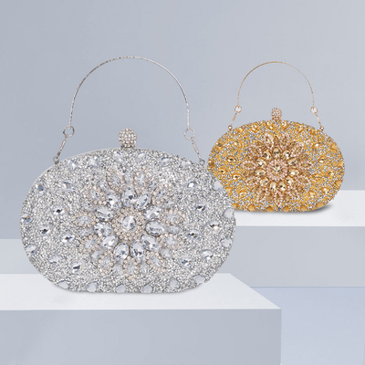 Zonnebloem met diamant inkrusted diner tas dames mode banket Clutch all-match jurk avondtas