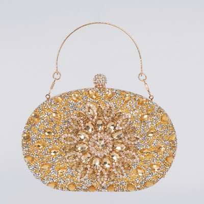 Zonnebloem met diamant inkrusted diner tas dames mode banket Clutch all-match jurk avondtas