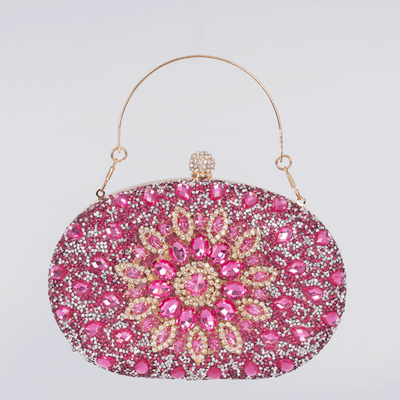 Zonnebloem met diamant inkrusted diner tas dames mode banket Clutch all-match jurk avondtas