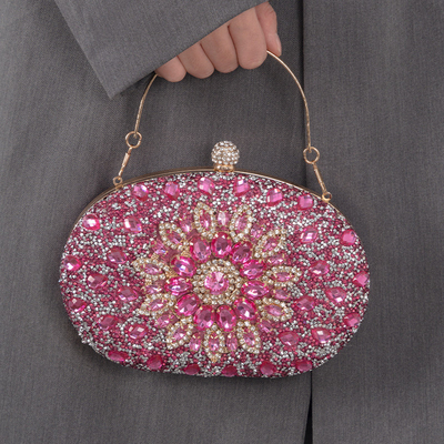 Zonnebloem met diamant inkrusted diner tas dames mode banket Clutch all-match jurk avondtas