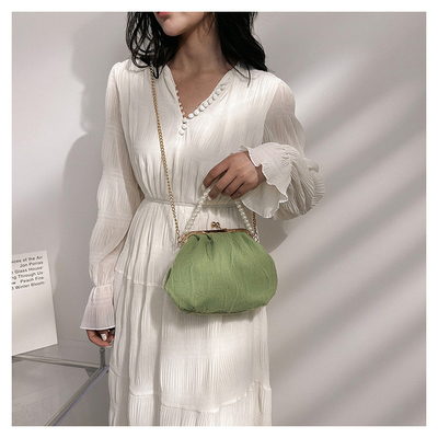 2024 NEW RETRO FAIRY SOLID COLOR kleine zak witte handtas parel zak dames net garens in eenvoudige crossbody tas