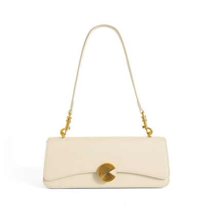 Nieuwe echte koeien schoudertas vrouwen slank tas hoogwaardige hand-gehouden baguette tas koeien onderarm tas