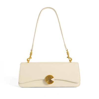 Nieuwe echte koeien schoudertas vrouwen slank tas hoogwaardige hand-gehouden baguette tas koeien onderarm tas