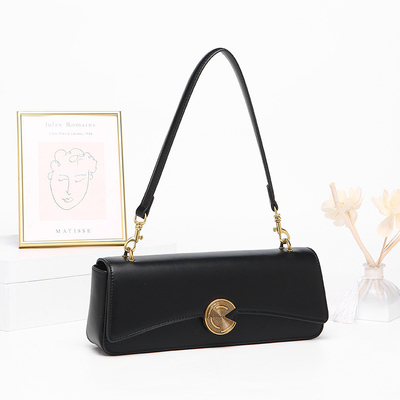 Nieuwe echte koeien schoudertas vrouwen slank tas hoogwaardige hand-gehouden baguette tas koeien onderarm tas
