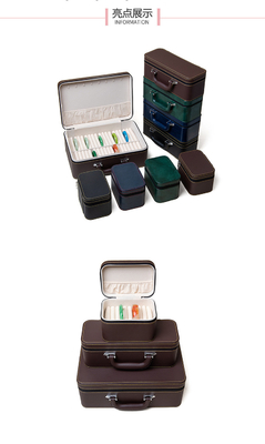 VINTAGE GROTE Capaciteit LEER ARMELET BOX opslagdoos huishoudelijk draagbaar jade armband opslagdoos meervoudig