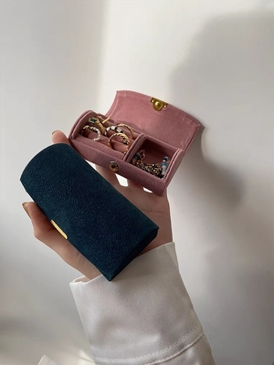 Nieuwe uitstekende hoogwaardige fluweel sieraden doos ring armband halsketting opslag doos reizen kleine draagbare sieraden
