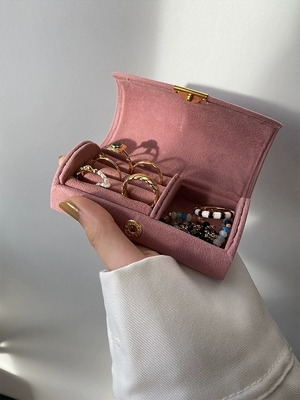 Nieuwe uitstekende hoogwaardige fluweel sieraden doos ring armband halsketting opslag doos reizen kleine draagbare sieraden