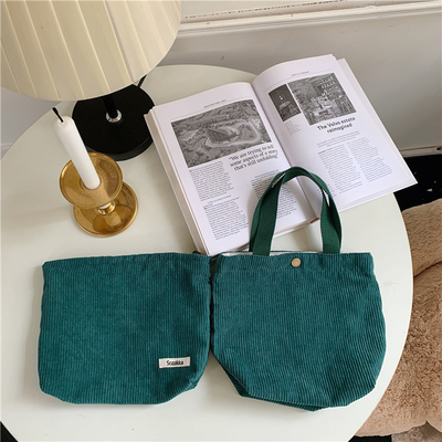 Artsy Corduroy tas Casual draagbare MINI dames Clutch tas Vintage kleding tas Bento tas