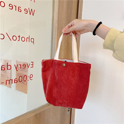 Artsy Corduroy tas Casual draagbare MINI dames Clutch tas Vintage kleding tas Bento tas