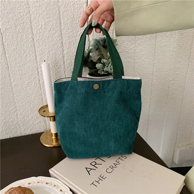 Artsy Corduroy tas Casual draagbare MINI dames Clutch tas Vintage kleding tas Bento tas