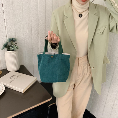 Artsy Corduroy tas Casual draagbare MINI dames Clutch tas Vintage kleding tas Bento tas