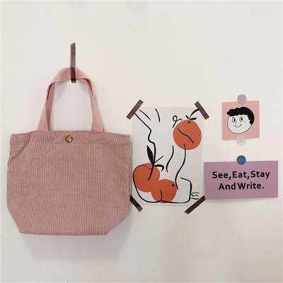 Artsy Corduroy tas Casual draagbare MINI dames Clutch tas Vintage kleding tas Bento tas