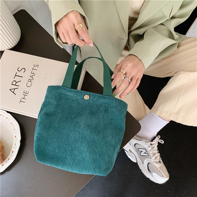 Artsy Corduroy tas Casual draagbare MINI dames Clutch tas Vintage kleding tas Bento tas