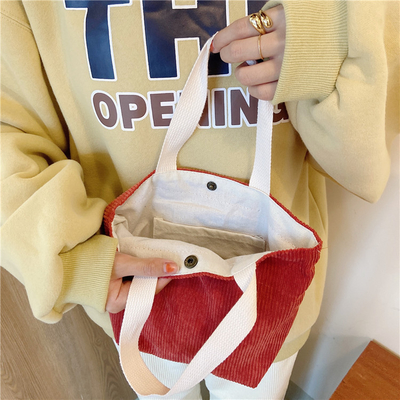 Artsy Corduroy tas Casual draagbare MINI dames Clutch tas Vintage kleding tas Bento tas