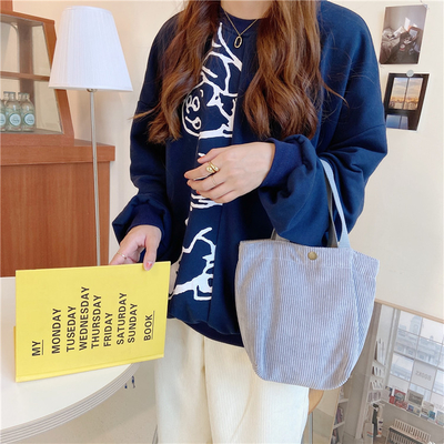 Artsy Corduroy tas Casual draagbare MINI dames Clutch tas Vintage kleding tas Bento tas