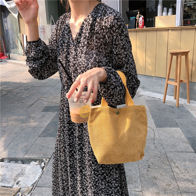 Artsy Corduroy tas Casual draagbare MINI dames Clutch tas Vintage kleding tas Bento tas