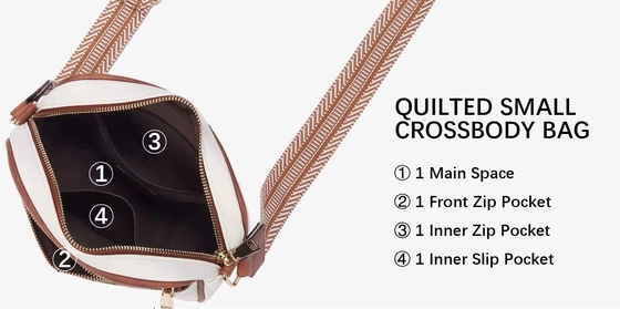 HOT QUILTED BROIDERY CHECK COLOR MATCHING VINTAGE SCHULTERBAG ZIPPER STRAP kruislichaam tas tas kleine vierkant tas