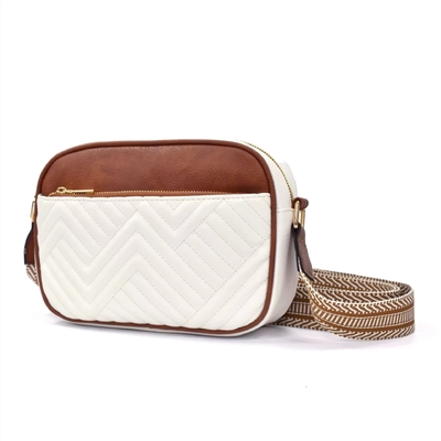 HOT QUILTED BROIDERY CHECK COLOR MATCHING VINTAGE SCHULTERBAG ZIPPER STRAP kruislichaam tas tas kleine vierkant tas
