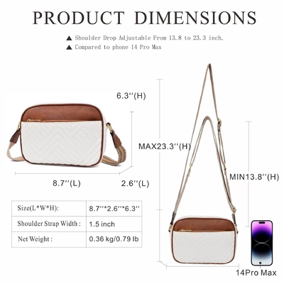 HOT QUILTED BROIDERY CHECK COLOR MATCHING VINTAGE SCHULTERBAG ZIPPER STRAP kruislichaam tas tas kleine vierkant tas