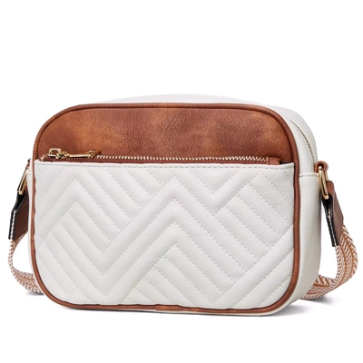HOT QUILTED BROIDERY CHECK COLOR MATCHING VINTAGE SCHULTERBAG ZIPPER STRAP kruislichaam tas tas kleine vierkant tas