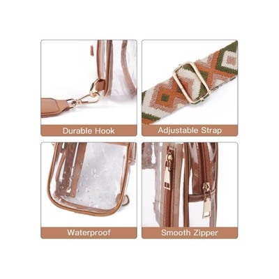 TPU TRANSPARENT ANTI-SPLASH borstzak,LULU TRANSPARENT BAG LULU CROSSBODY SCHULDERBAG