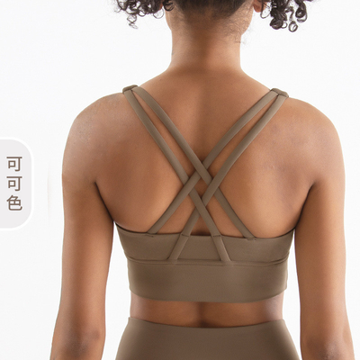 Doppelzijdig gepoetste kruis rug sport ondergoed schokbestendig push-up yoga sport bra fitness vest