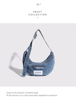 2024 CROSS-BORDER Nieuwe onderarmtas NICHE design retro was denim tas senior dumping tas