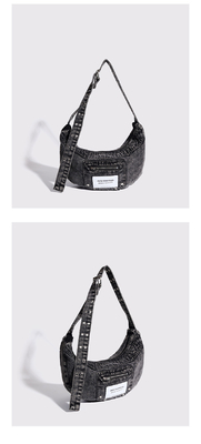 2024 CROSS-BORDER Nieuwe onderarmtas NICHE design retro was denim tas senior dumping tas
