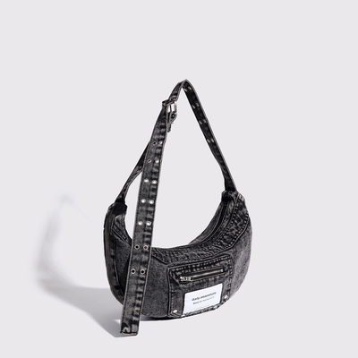 2024 CROSS-BORDER Nieuwe onderarmtas NICHE design retro was denim tas senior dumping tas