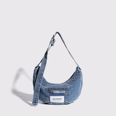 2024 CROSS-BORDER Nieuwe onderarmtas NICHE design retro was denim tas senior dumping tas