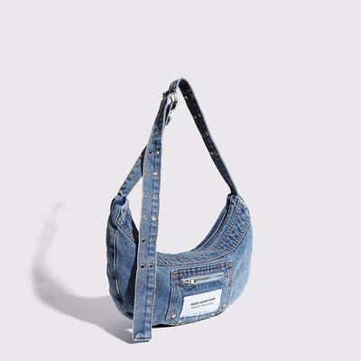 2024 CROSS-BORDER Nieuwe onderarmtas NICHE design retro was denim tas senior dumping tas