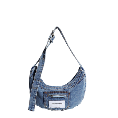 2024 CROSS-BORDER Nieuwe onderarmtas NICHE design retro was denim tas senior dumping tas
