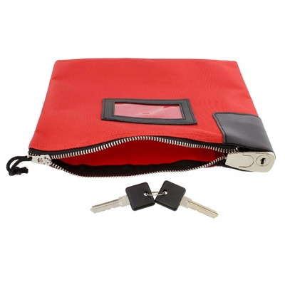 Waterdichte zak met slot en twee sleutels, nylon zak, bankzak met rits.