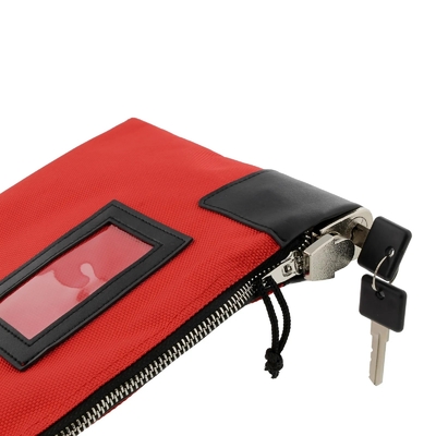 Waterdichte zak met slot en twee sleutels, nylon zak, bankzak met rits.