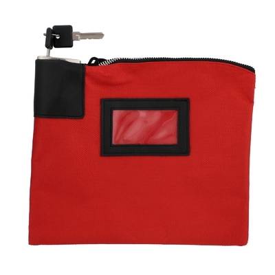Waterdichte zak met slot en twee sleutels, nylon zak, bankzak met rits.