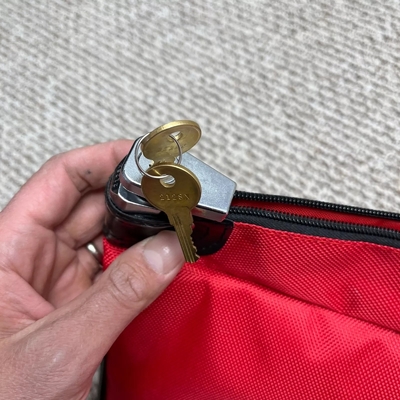 GROOT BENNER EXPLOSIV BANKBAG ZIPPER BAG Rode nylon beveiligingsbeurs medicijntas pistool AMMO BAG