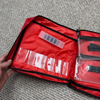 GROOT BENNER EXPLOSIV BANKBAG ZIPPER BAG Rode nylon beveiligingsbeurs medicijntas pistool AMMO BAG