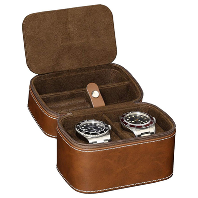 TWEE OCHTEN COLLECTIE Juwelendoos TROANS-GRIJZEN STRAP opslag van koeienvel