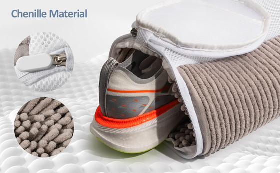 TROANS-GRIJZEN PLUSH SHOE WASH BAG met vlees bekleding SHOE WASH BAG SHOE WASH BAG VAN LAZIGE PERSOONEN PORTABELE SHOE WASH BAG