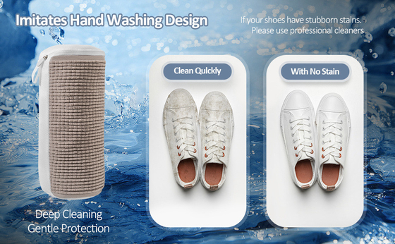 TROANS-GRIJZEN PLUSH SHOE WASH BAG met vlees bekleding SHOE WASH BAG SHOE WASH BAG VAN LAZIGE PERSOONEN PORTABELE SHOE WASH BAG