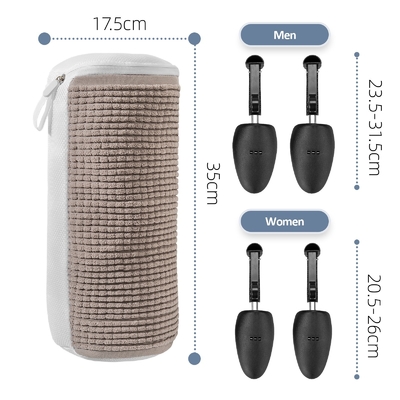 TROANS-GRIJZEN PLUSH SHOE WASH BAG met vlees bekleding SHOE WASH BAG SHOE WASH BAG VAN LAZIGE PERSOONEN PORTABELE SHOE WASH BAG