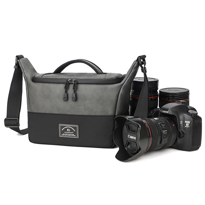 GROTE PU-KAMERA met een schouder, over het hele lichaam, tas, spiegelreflexcamera, tas, foto, digitale camera, tas, lens, opslagtas.