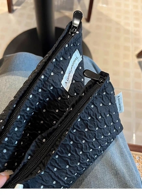 POLKA DOT Zwarte make-up tas ZOETTE huidverzorging opslagtas draagbare munt portemonnee reistas was