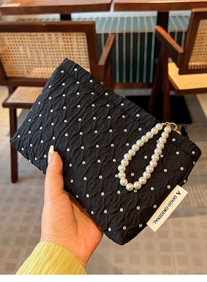POLKA DOT Zwarte make-up tas ZOETTE huidverzorging opslagtas draagbare munt portemonnee reistas was
