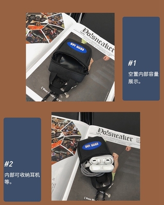 EARPHONE BAG HANGING NECK MINI MONEY BURSE CARD BAG SLAG BAG CROSSBODY BAG MEN'S FASHION BAG decoratieve kleine hangende tas